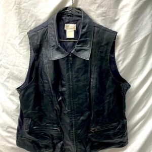 Roamans leather front sleeveless vest men  sz xl